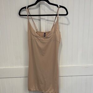 Izod Beige Chemise Slip/Shapewear with adjustable straps size L